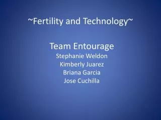 ~Fertility and Technology~