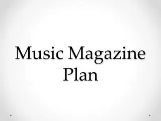 Music Magazine Plan