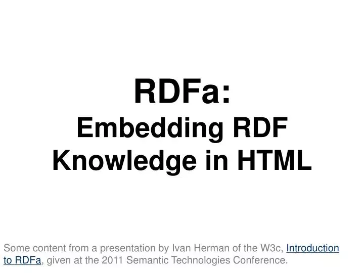 rdfa embedding rdf knowledge in html