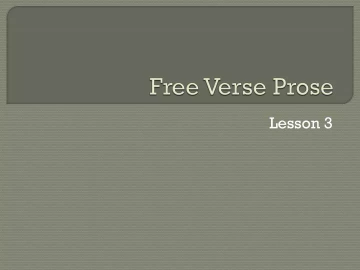 free verse prose