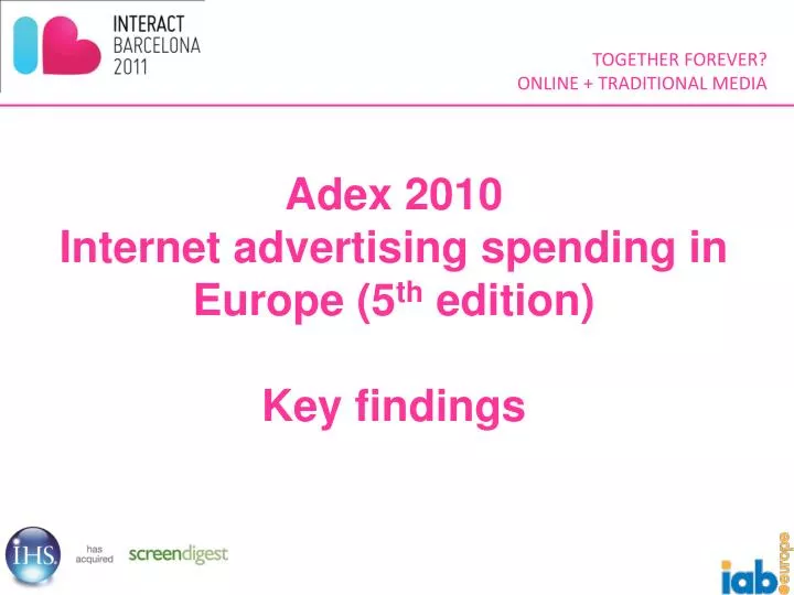 adex 2010 internet advertising spending in europe 5 th edition key findings