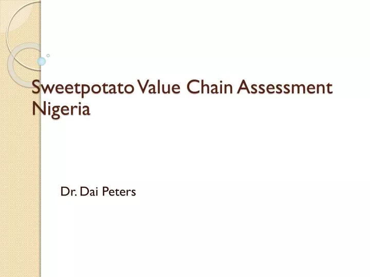 sweetpotato value chain assessment nigeria