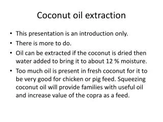 Coconut oil extraction