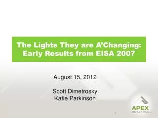 The Lights They are A’Changing : Early Results from EISA 2007
