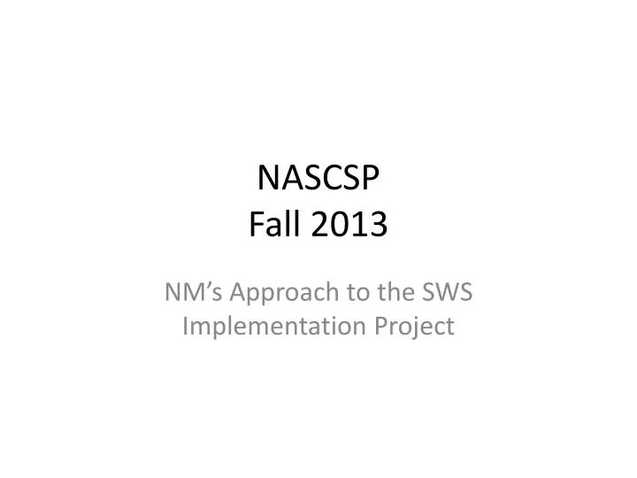 nascsp fall 2013