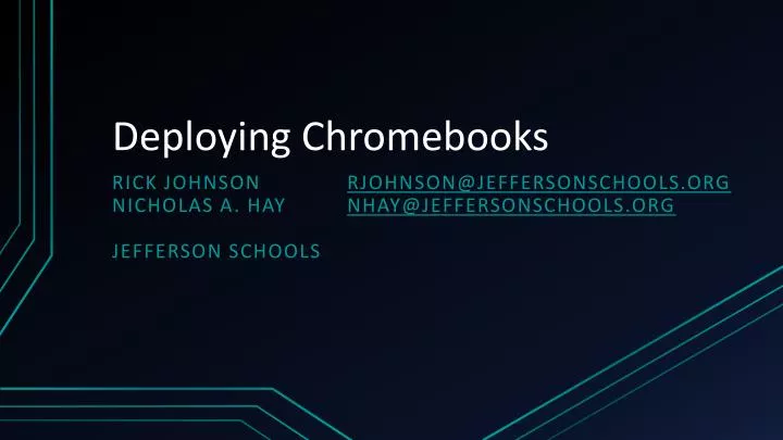 deploying chromebooks