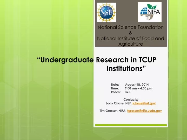 undergraduate research in tcup institutions
