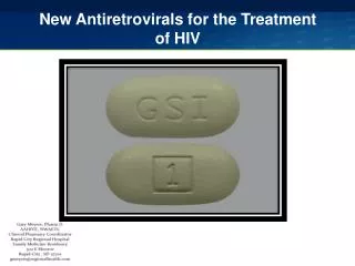 New Antiretrovirals for the Treatment of HIV