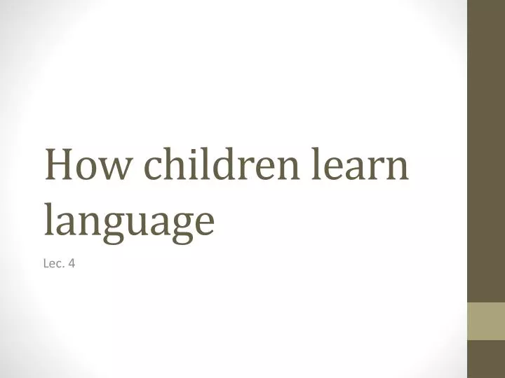 how children learn language