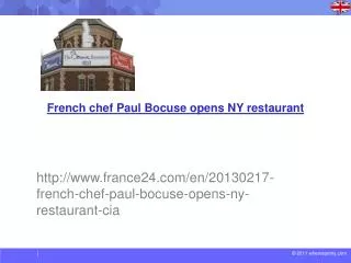 French chef Paul Bocuse opens NY restaurant
