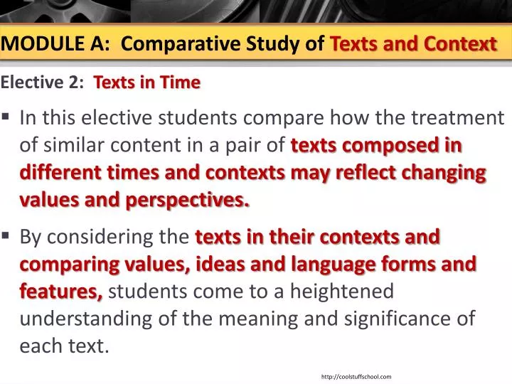 module a comparative study of texts and context