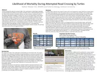 Likelihood of Mortality During Attempted Road Crossing by Turtles