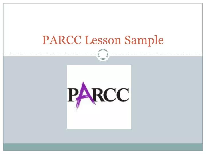 parcc lesson sample