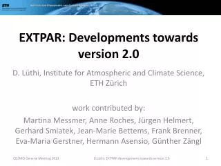 EXTPAR: Developments towards version 2.0