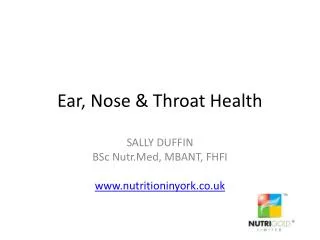 Ear, Nose &amp; Throat Health