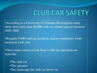 CLUB CAR SAFETY