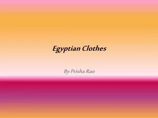 Egyptian Clothes