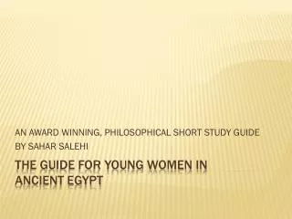 THE GUIDE FOR YOUNG WOMEN IN Ancient Egypt