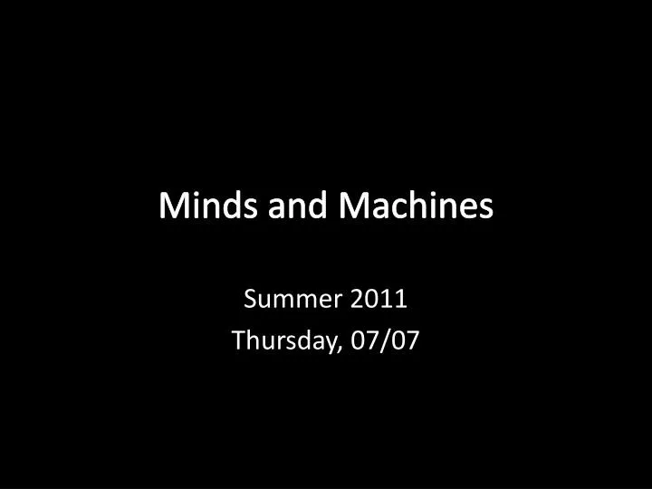 minds and machines