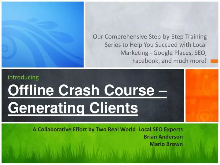 introducing offline crash course generating clients