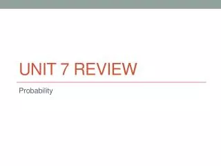 Unit 7 Review