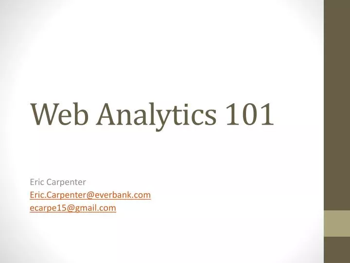 web analytics 101