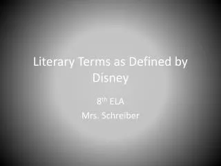 Literary Terms as Defined by Disney