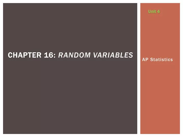chapter 16 random variables