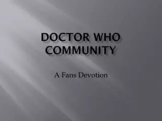 Doctor Who Community
