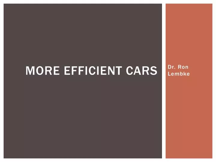 more efficient cars