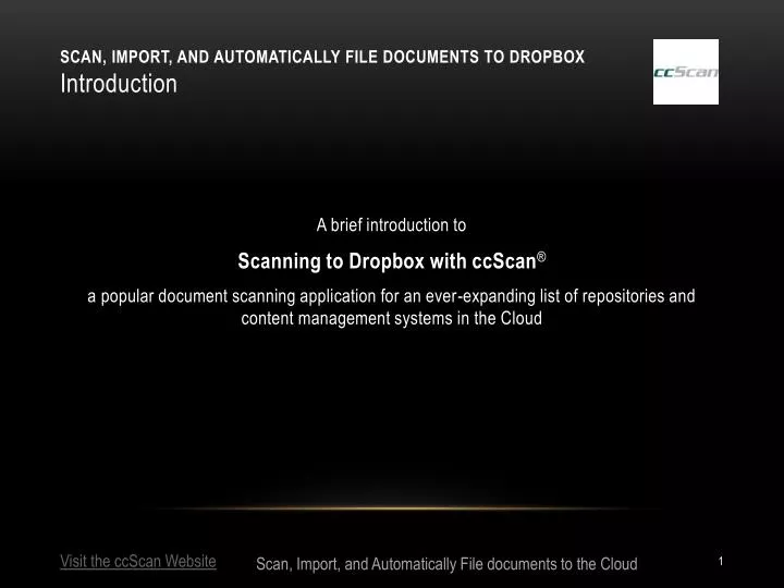 scan import and automatically file documents to dropbox introduction