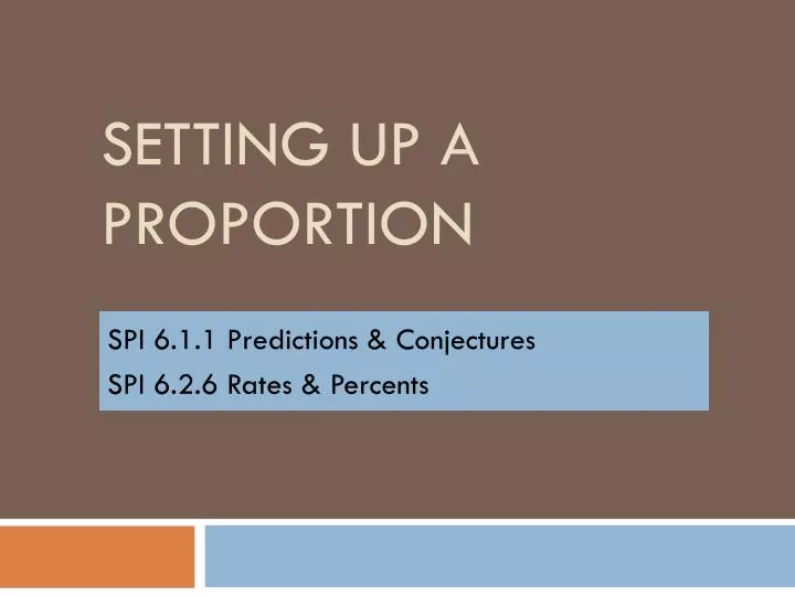 setting up a proportion