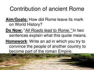 Contribution of ancient Rome