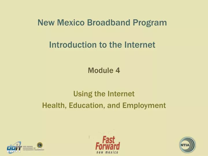 new mexico broadband program introduction to the internet