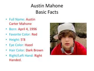 Austin Mahone Basic Facts