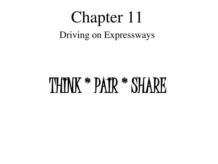 chapter 11 driving on expressways