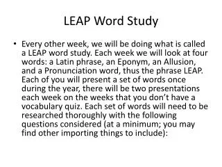 leap word study