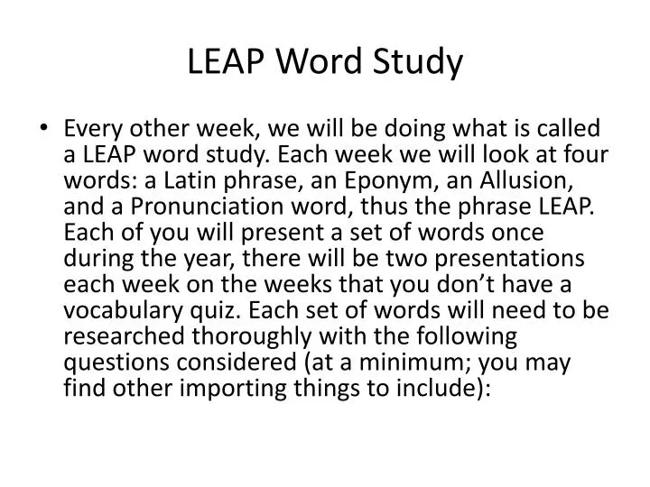 leap word study