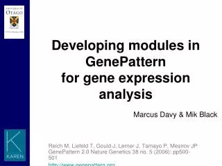 Developing modules in GenePattern for gene expression analysis