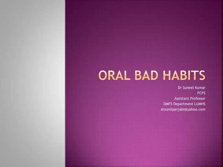 oral bad habits