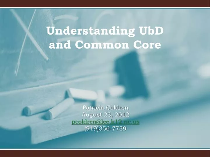 understanding ubd and common core