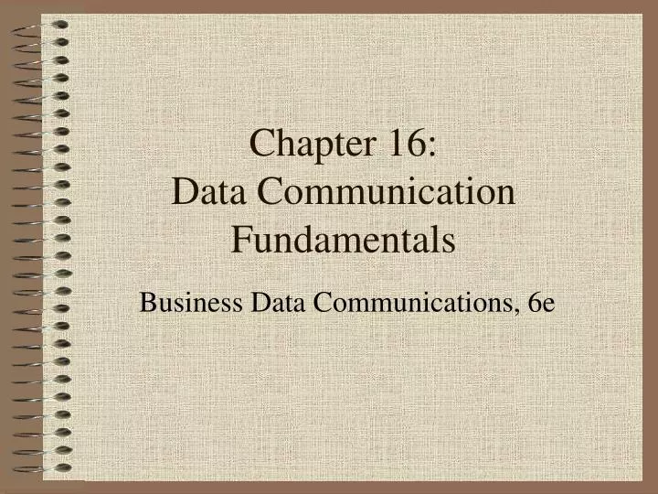 chapter 16 data communication fundamentals