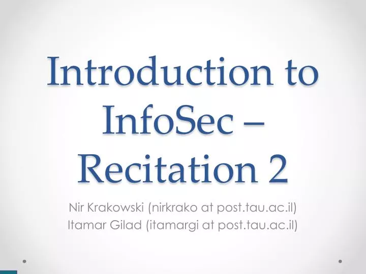 introduction to infosec recitation 2