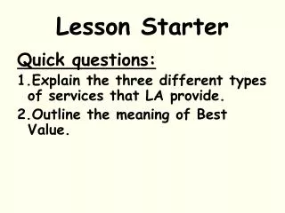 Lesson Starter