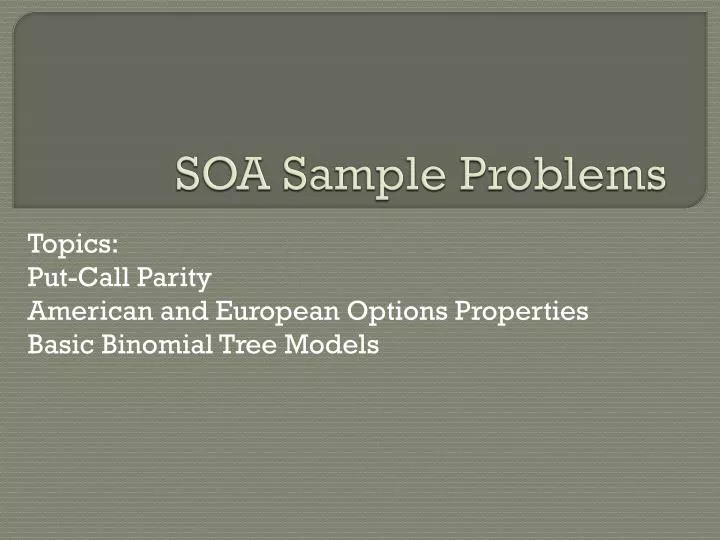 soa sample problems