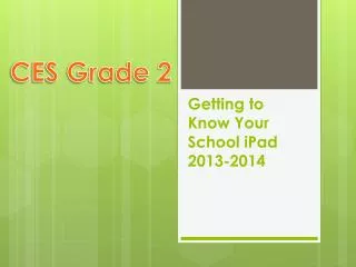 Getting to Know Your School iPad 2013-2014