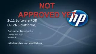 2c11 Software POR (All cNB platforms)