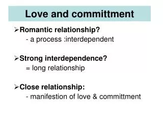 Love and committment