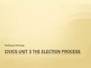Civics Unit 3 The Election process