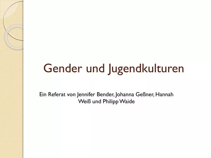 gender und jugendkulturen